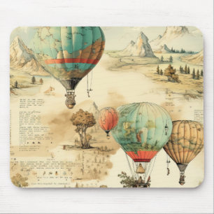 Vintage Hot Air Balloon in a Serene Landscape (10) Mouse Pad