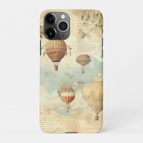 Vintage Hot Air Balloon in a Serene Landscape 11 iPhone 11Pro Case