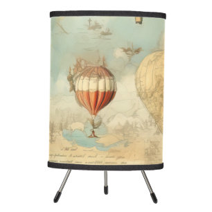 Vintage Hot Air Balloon in a Serene Landscape (11) Tripod Lamp