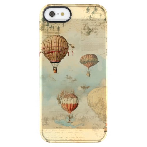 Vintage Hot Air Balloon in a Serene Landscape 11 Clear iPhone SE55s Case