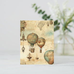 Vintage Hot Air Balloon in a Serene Landscape (12) Postcard