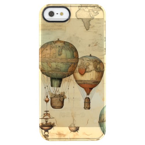 Vintage Hot Air Balloon in a Serene Landscape 12 Clear iPhone SE55s Case