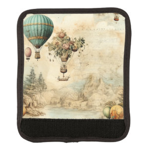 Vintage Hot Air Balloon in a Serene Landscape (1) Luggage Handle Wrap