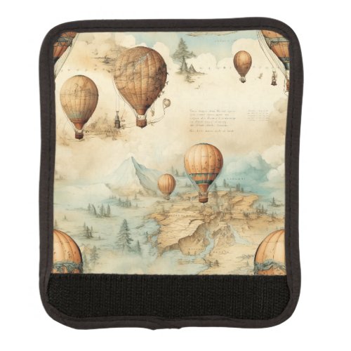 Vintage Hot Air Balloon in a Serene Landscape 2 Luggage Handle Wrap