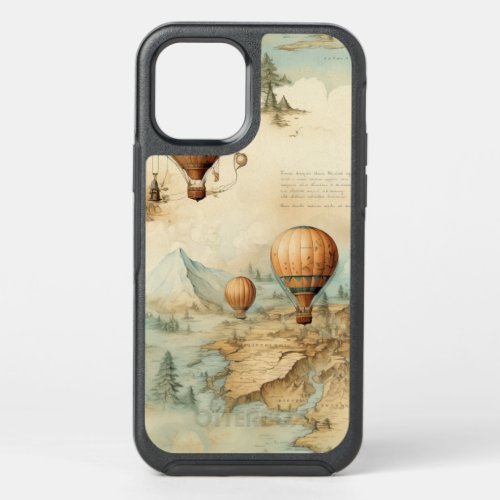 Vintage Hot Air Balloon in a Serene Landscape 2 OtterBox Symmetry iPhone 12 Pro Case