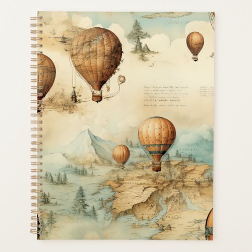 Vintage Hot Air Balloon in a Serene Landscape 2 Planner