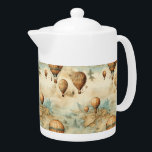 Vintage Hot Air Balloon in a Serene Landscape (2) Teapot<br><div class="desc">Elevate your space with the timeless charm of this vintage steampunk hot air balloon design. Set against a serene landscape, this artwork combines chic and shabby aesthetics with a unique touch of retro elegance. Perfect as a going-away gift, bon voyage token, or for anyone who loves the romance of hot...</div>