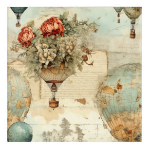 Vintage Hot Air Balloon in a Serene Landscape (3) Acrylic Print