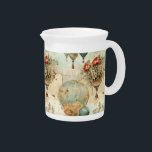 Vintage Hot Air Balloon in a Serene Landscape (3) Beverage Pitcher<br><div class="desc">Elevate your space with the timeless charm of this vintage steampunk hot air balloon design. Set against a serene landscape, this artwork combines chic and shabby aesthetics with a unique touch of retro elegance. Perfect as a going-away gift, bon voyage token, or for anyone who loves the romance of hot...</div>