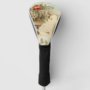 Vintage Hot Air Balloon in a Serene Landscape (3) Golf Head Cover