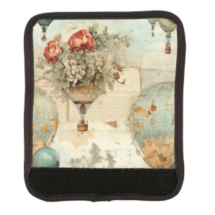 Vintage Hot Air Balloon in a Serene Landscape (3) Luggage Handle Wrap