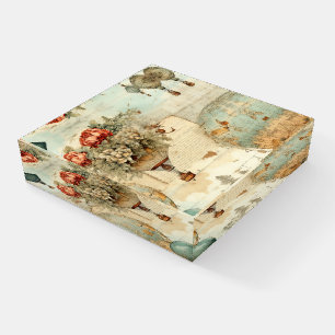 Vintage Hot Air Balloon in a Serene Landscape (3) Paperweight