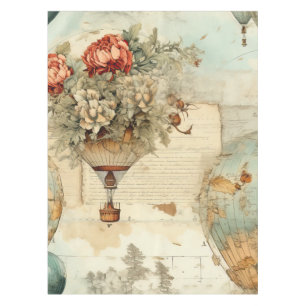 Vintage Hot Air Balloon in a Serene Landscape (3) Tablecloth