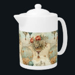 Vintage Hot Air Balloon in a Serene Landscape (3) Teapot<br><div class="desc">Elevate your space with the timeless charm of this vintage steampunk hot air balloon design. Set against a serene landscape, this artwork combines chic and shabby aesthetics with a unique touch of retro elegance. Perfect as a going-away gift, bon voyage token, or for anyone who loves the romance of hot...</div>