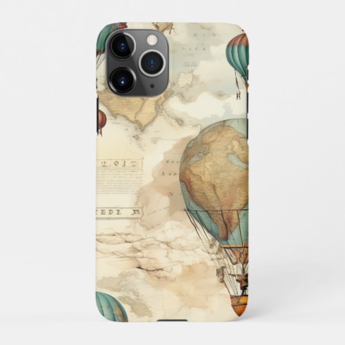 Vintage Hot Air Balloon in a Serene Landscape 5 iPhone 11Pro Case