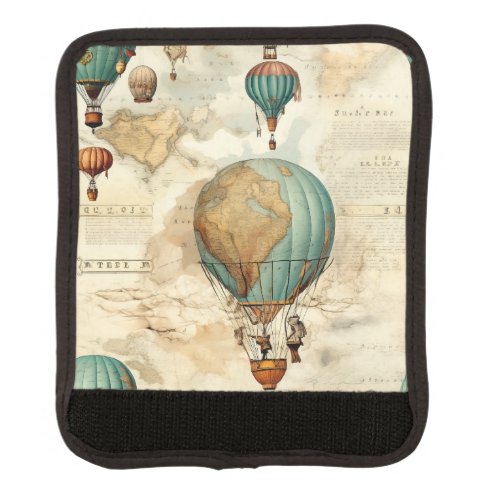 Vintage Hot Air Balloon in a Serene Landscape 5 Luggage Handle Wrap
