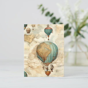 Vintage Hot Air Balloon in a Serene Landscape (5) Postcard
