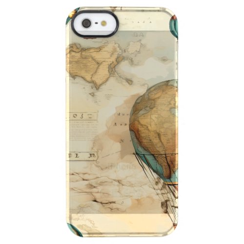 Vintage Hot Air Balloon in a Serene Landscape 5 Clear iPhone SE55s Case