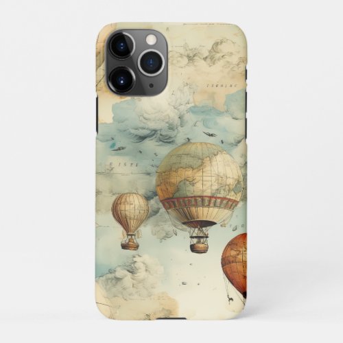 Vintage Hot Air Balloon in a Serene Landscape 6 iPhone 11Pro Case