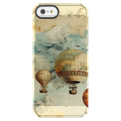 Vintage Hot Air Balloon in a Serene Landscape 6 Clear iPhone SE55s Case
