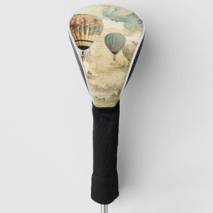 Vintage Hot Air Balloon in a Serene Landscape (7) Golf Head Cover