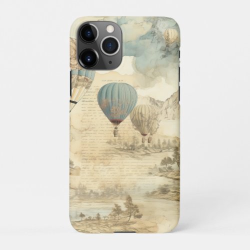 Vintage Hot Air Balloon in a Serene Landscape 7 iPhone 11Pro Case