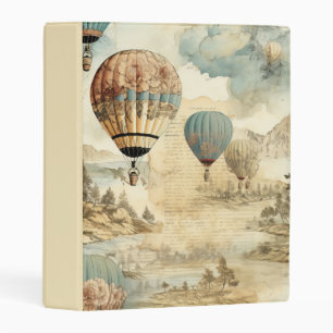 Vintage Hot Air Balloon in a Serene Landscape (7) Mini Binder