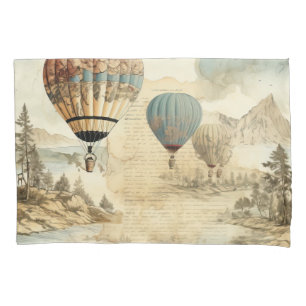 Vintage Hot Air Balloon in a Serene Landscape (7) Pillow Case