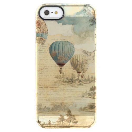 Vintage Hot Air Balloon in a Serene Landscape 7 Clear iPhone SE55s Case