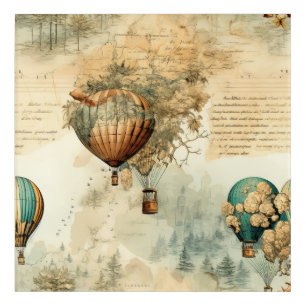 Vintage Hot Air Balloon in a Serene Landscape (8) Acrylic Print