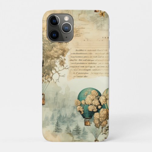 Vintage Hot Air Balloon in a Serene Landscape 8 iPhone 11 Pro Case