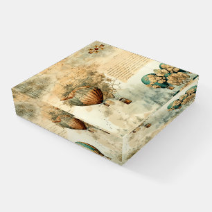Vintage Hot Air Balloon in a Serene Landscape (8) Paperweight