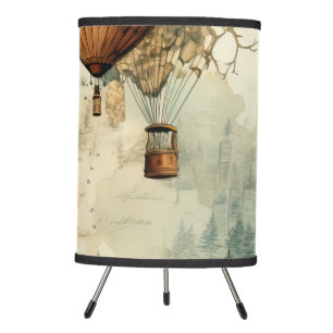 Vintage Hot Air Balloon in a Serene Landscape (8) Tripod Lamp