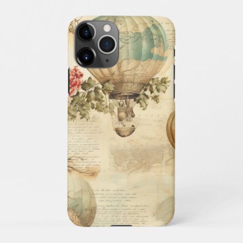 Vintage Hot Air Balloon in a Serene Landscape 9 iPhone 11Pro Case