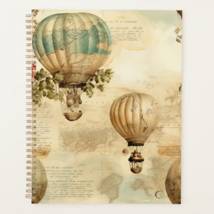 Vintage Hot Air Balloon in a Serene Landscape (9) Planner