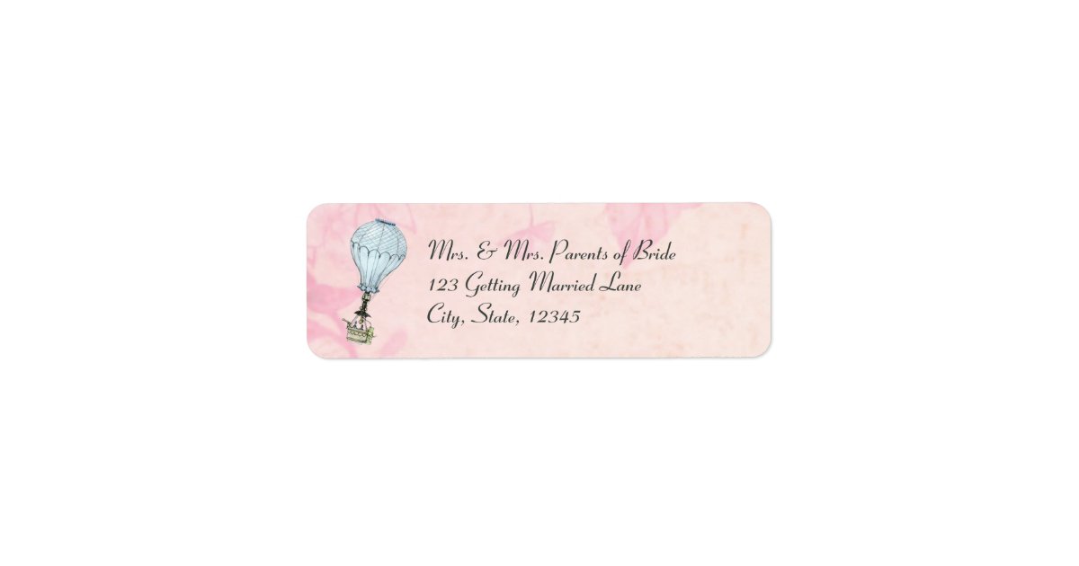 Vintage Hot Air Balloon Label Zazzle