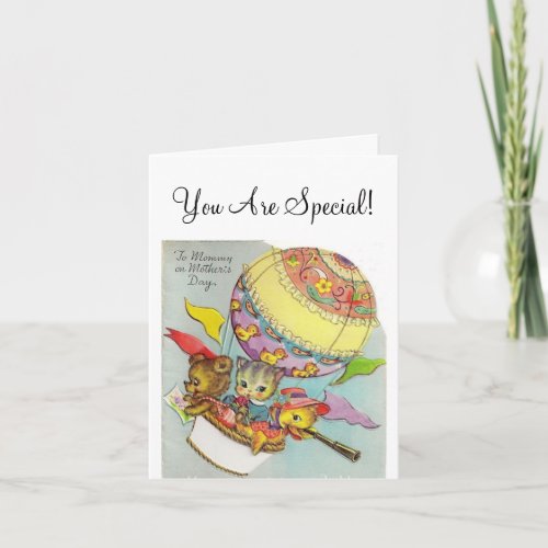 Vintage Hot Air Balloon Mothers Day Card