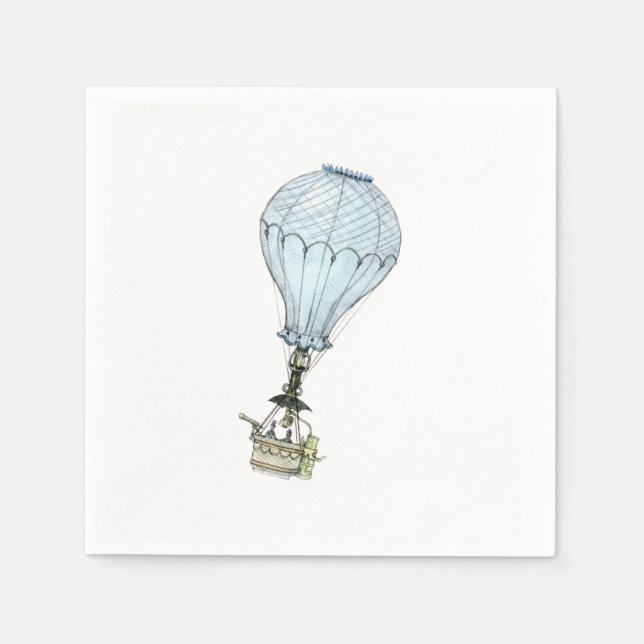 Vintage Hot Air Balloon Napkins (Front)