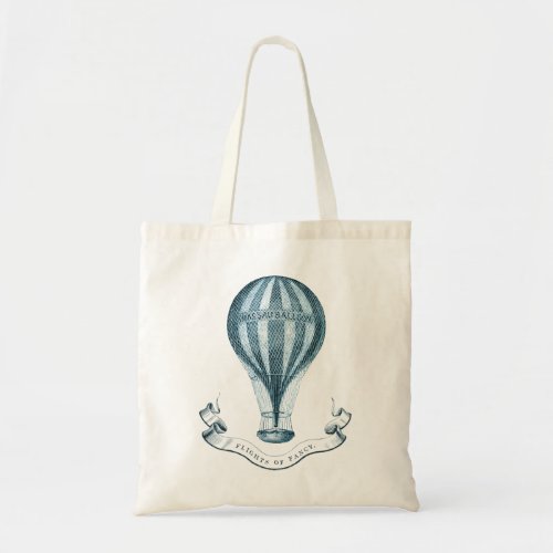 Vintage Hot Air Balloon Organic Grocery Bag
