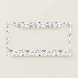 Vintage Hot Air Balloon Pattern (1) License Plate Frame