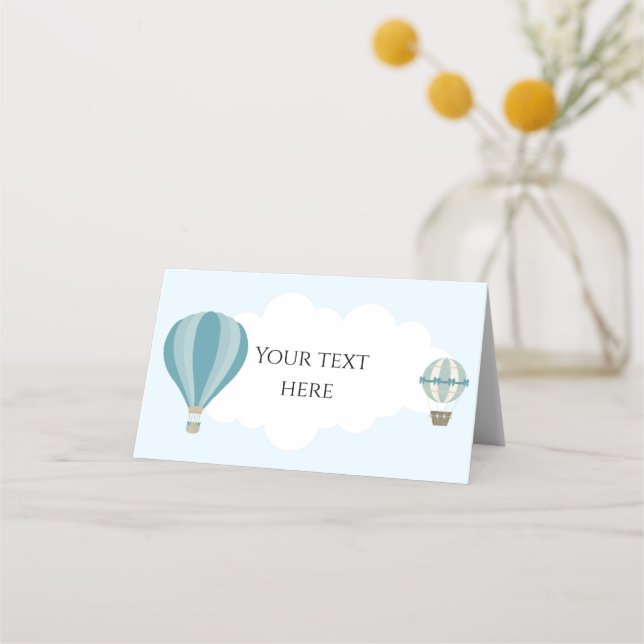 Vintage Hot Air Balloon Place Card (Front)