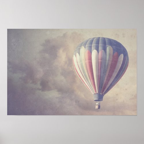 Vintage Hot Air Balloon Poster