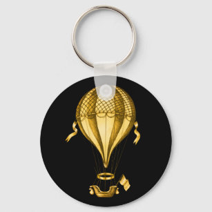 Vintage Hot Air Balloon: Rising Above It All Keychain