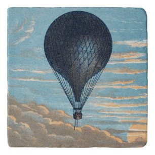 Vintage Hot Air Balloon Sky Nursery Art Trivet