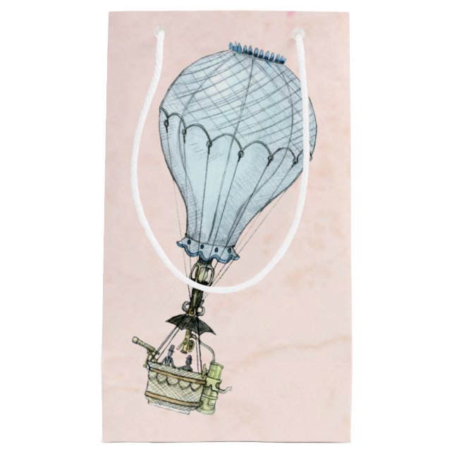 Vintage Hot Air Balloon Small Gift Bag (Front)