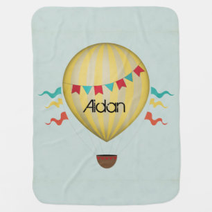 Vintage Hot Air Balloon Stroller Blanket