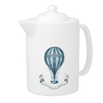 Vintage Hot Air Balloon Teapot by JoyMerrymanStore at Zazzle