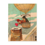 Vintage Hot Air Balloon Valentine Postcard Vintage Hot Air Balloon Valentine Postcard