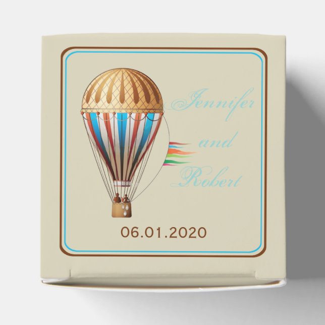 Vintage Hot Air Balloon Wedding Favor Box (Top)