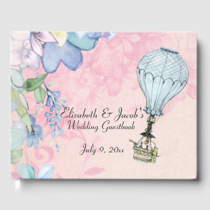 Vintage Hot Air Balloon Wedding Guest Book